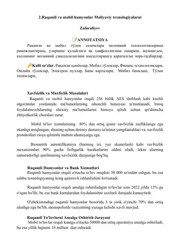 Raqamli va mobil hamyonlar