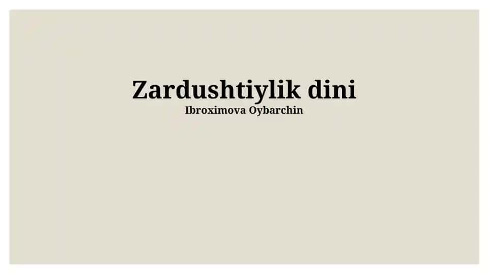 Zardushtiylik dini