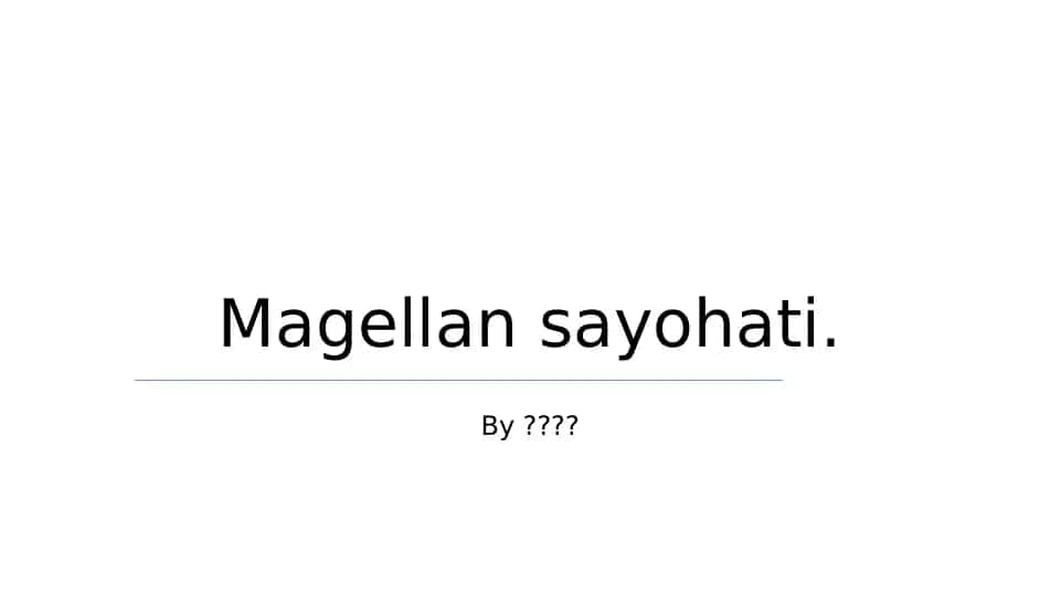 Magellan sayohati