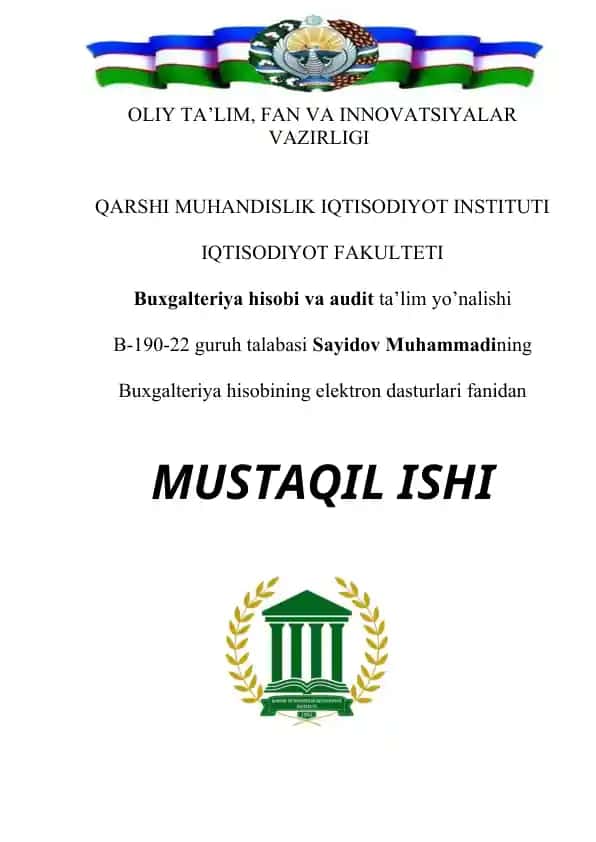 BHED dasturida hisobotlarni yaratish, ularni chiqarib olish va hisobot oyini yopish