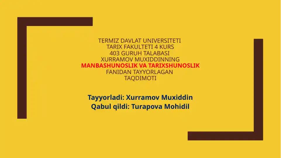 Sovet davri O'zbekistoni tarix fanidantayyorlagan taqdimoti