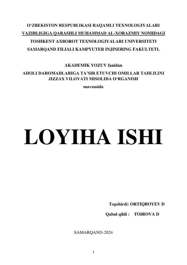 LOYIHA ISHI