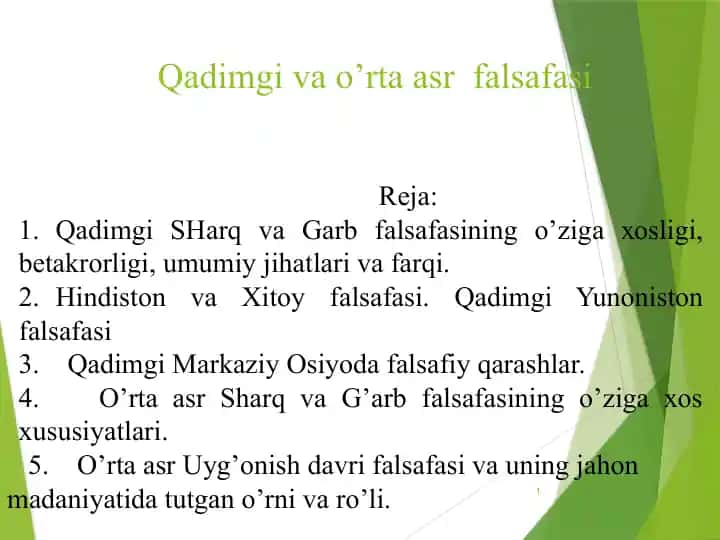 Qadimgi va o'rta asr falsafasi