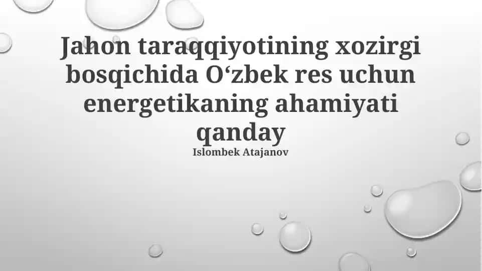 Oʻzbekiston Energetika Xavfsizligi