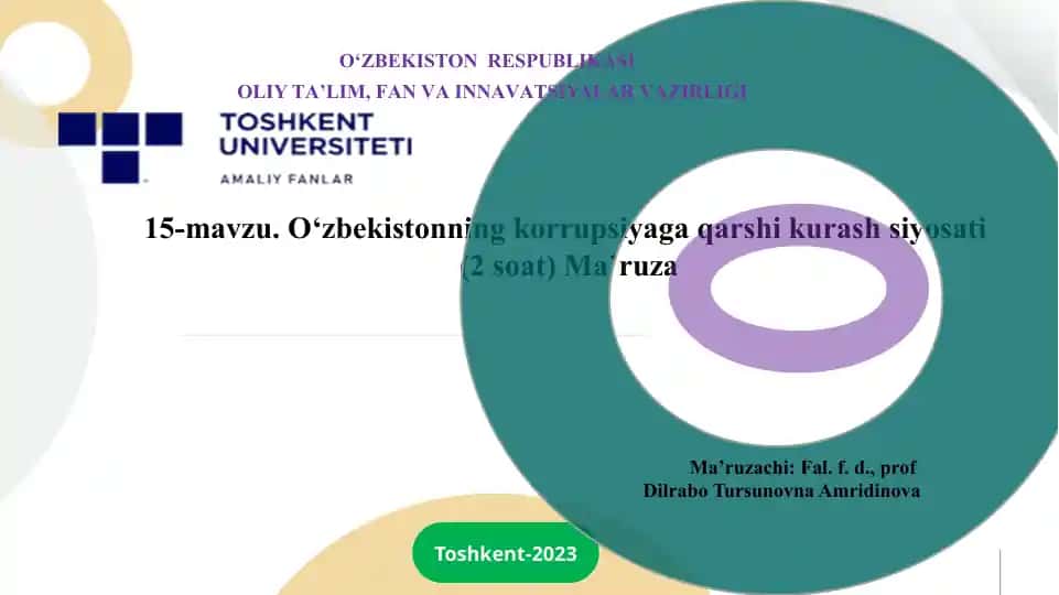 O‘zbekistonning korrupsiyaga qarshi kurashsiyosati