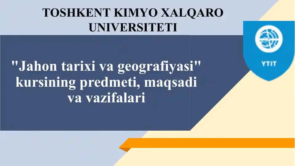 Jahontarixiva geografiyasi kursi