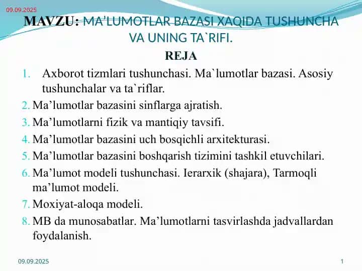 Ma'lumotlar bazasi