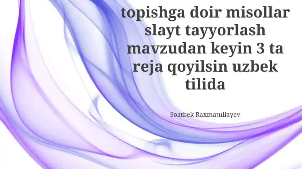 EKUB va EKUK larni topishga doir misollar slayt tayyorlash