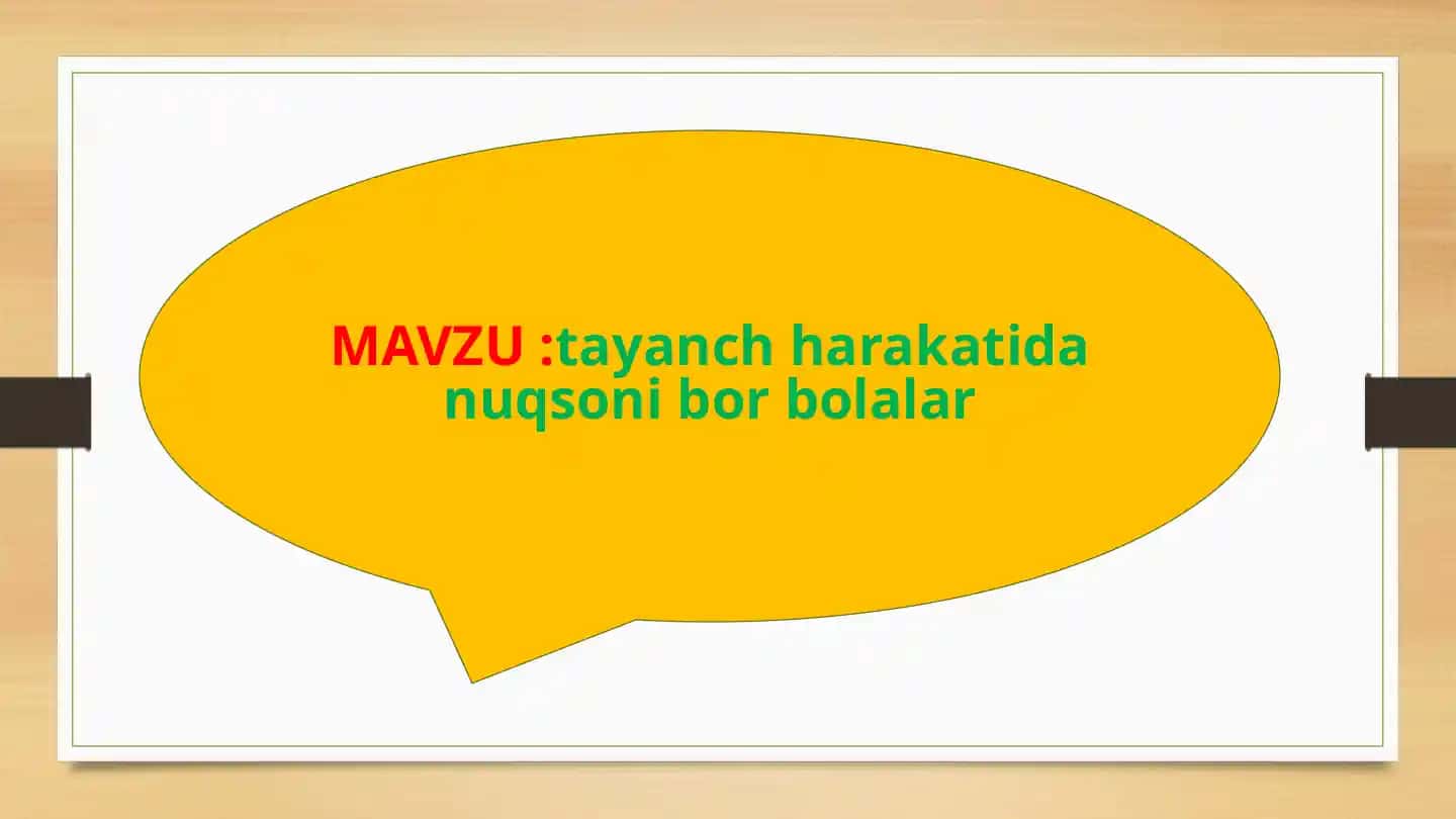 tayanch harakatida nuqsoni bor bolalar