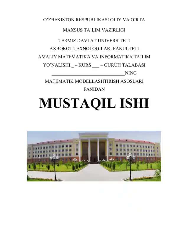 Chiziqsiz matematik modellar va stoxastik modellar haqida