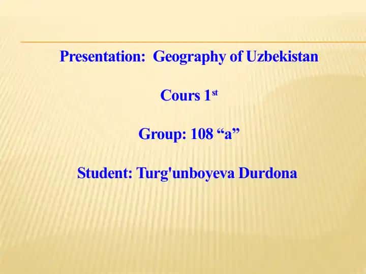 Geography of Uzbekistan