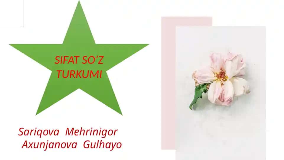 Sifat So'z Turkumi