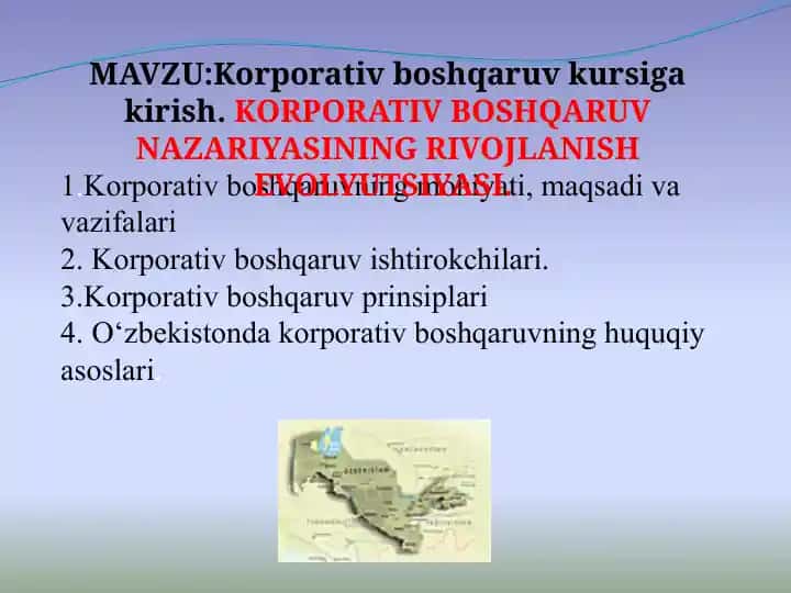 Korporativ boshqaruvning mohiyati, maqsadi va vazifalari