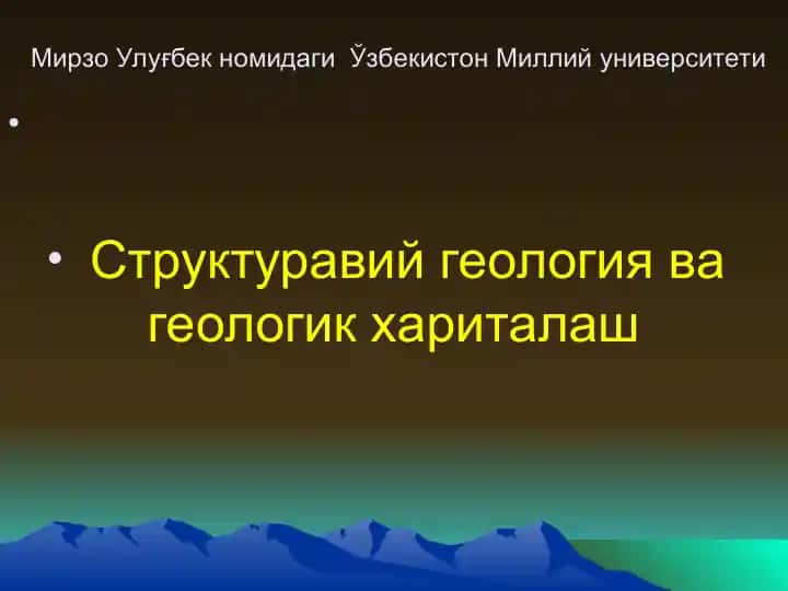 Sturkutaviy geologiya va geologik xaritalash