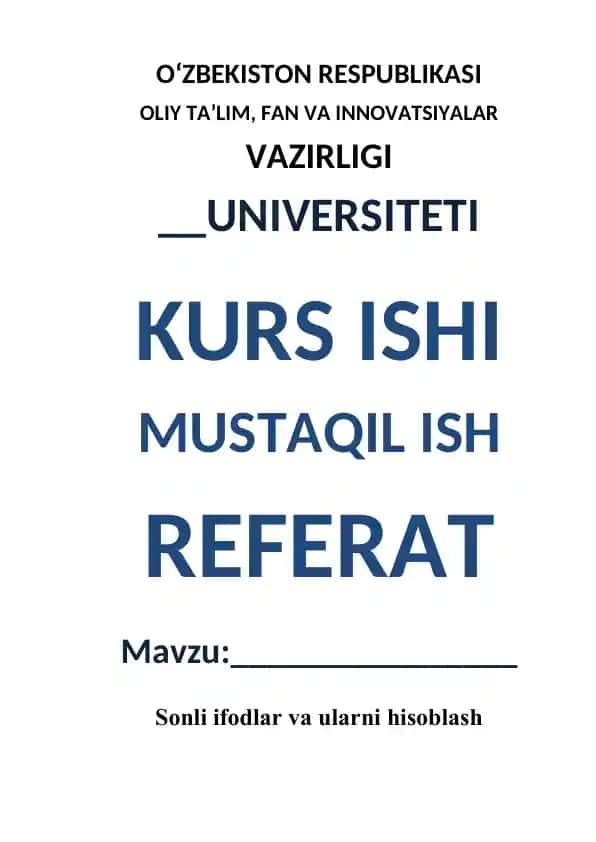 Sonli ifodalar va ularni hisoblash