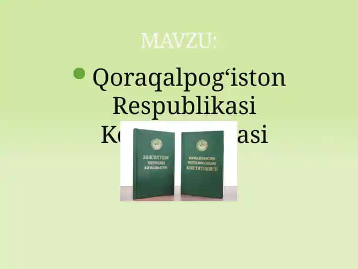 Qoraqalpog‘iston Respublikasi Konstitutsiyasi