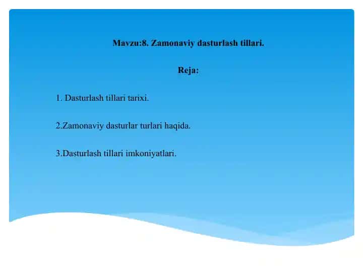 Zamonaviy dasturlash tillari
