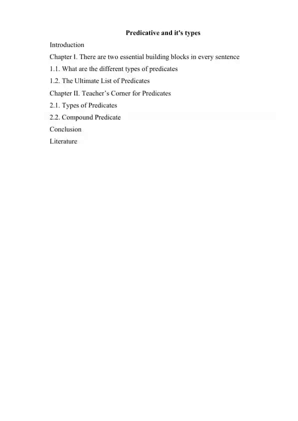 Predicative and its types