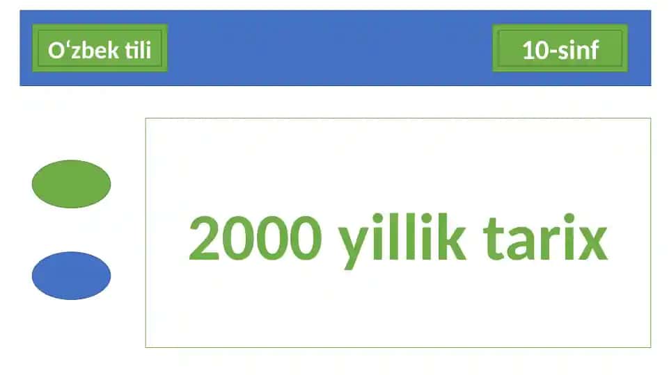 10-sinf O‘zbek tili 2000 yillik tarix