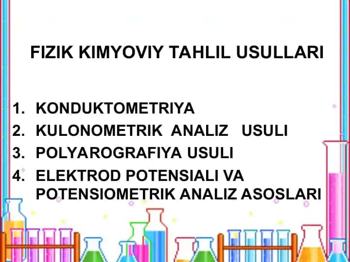 FIZIK KIMYOVIY TAHLIL USULLARI