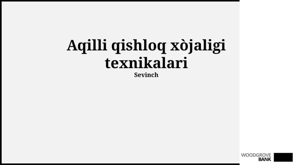 Aqilli qishloq xo'jaligi texnikalari
