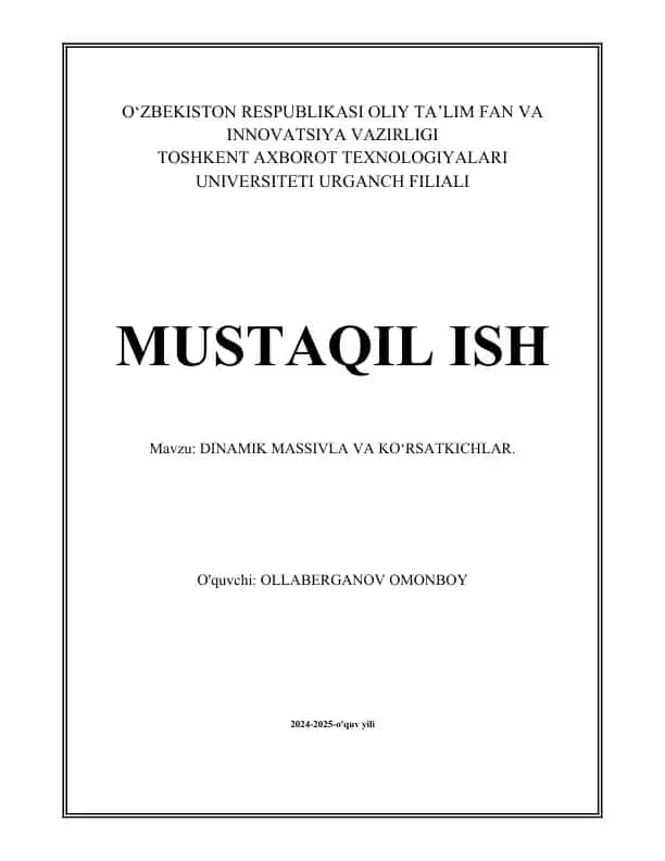 Dinamik massivlar
