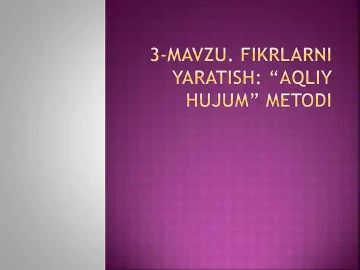 Aqliy hujum metodlari