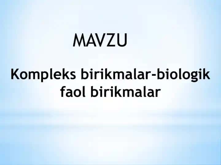 Kompleks birikmalar-biologik faol birikmalar