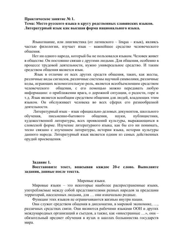 Практическое занятие № 1
