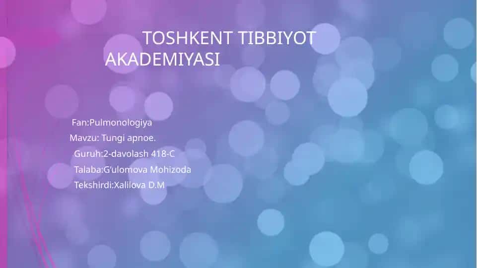 Tungi apnoe