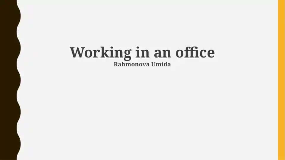 Working in an office