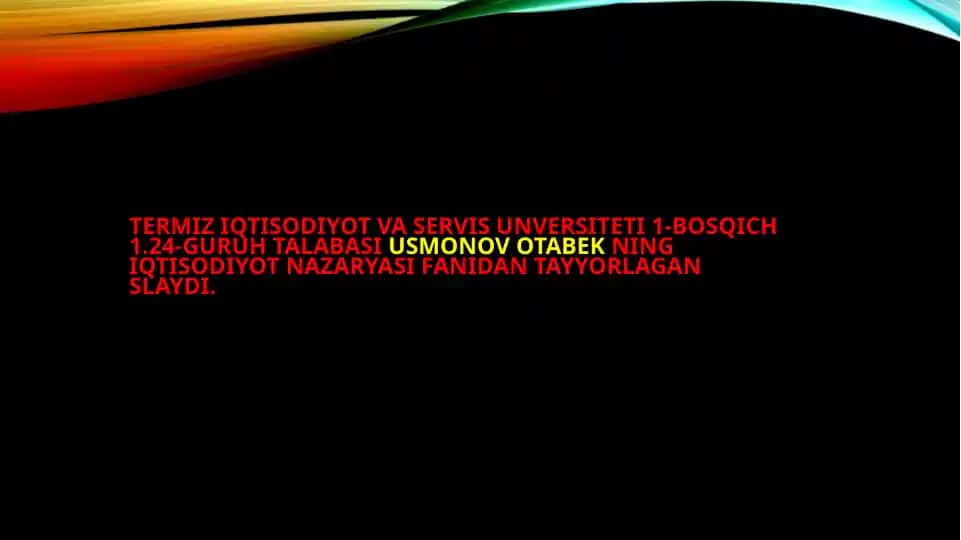 Usmonov Otabek slaydi