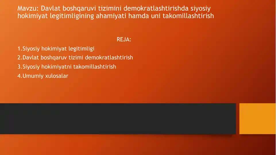 Siyosiy hokimiyat legitimligi va demokratlashish