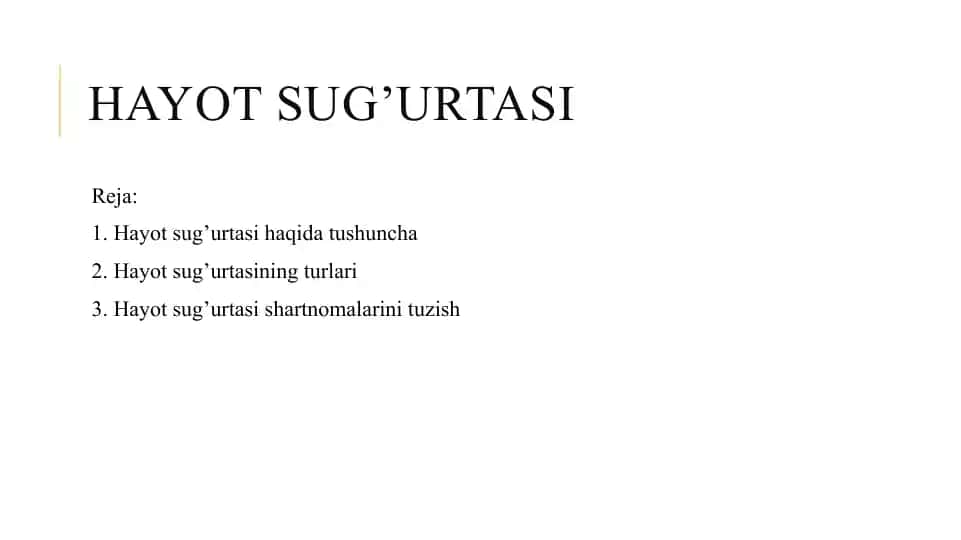 Hayot sug’urtasi