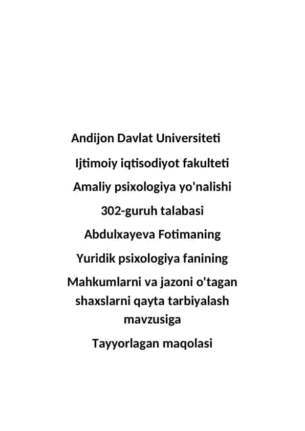 Abdulxayeva Fotimaning maqolasi