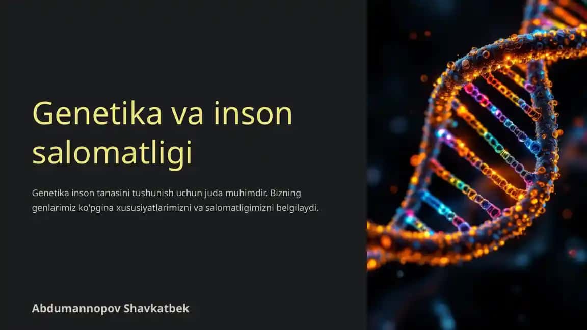 Genetika va inson salomatligi