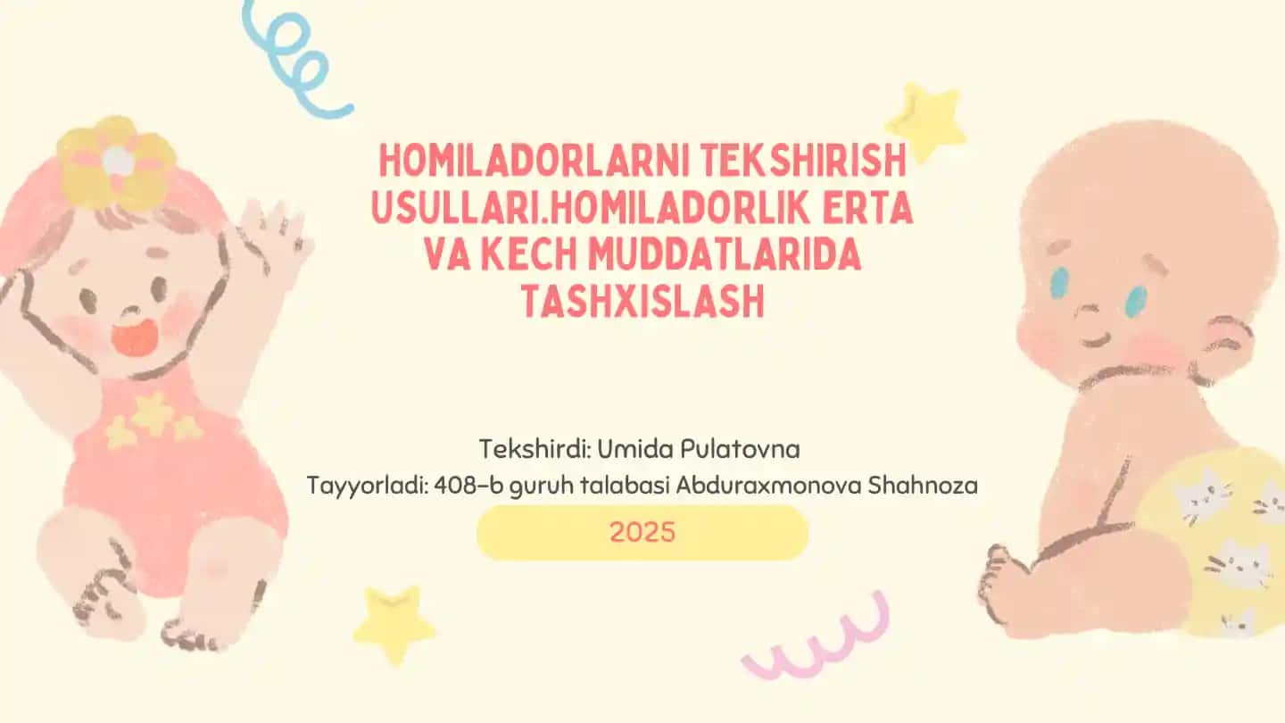 HOMILADORLARNI TEKSHIRISH