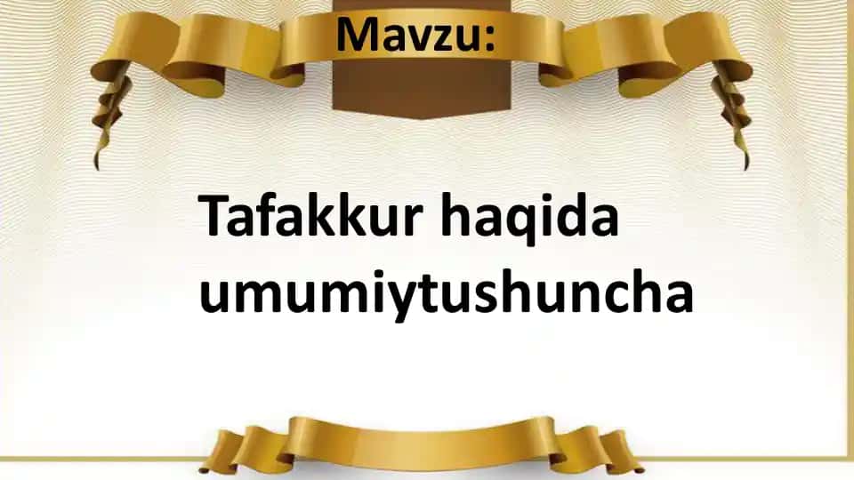 Tafakkur haqida