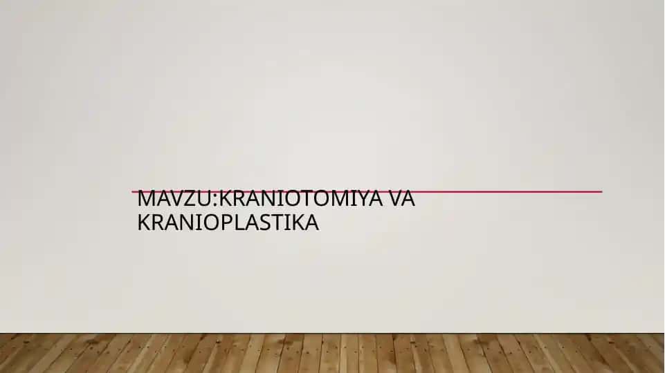 Kraniotomiya va Kranioplastika