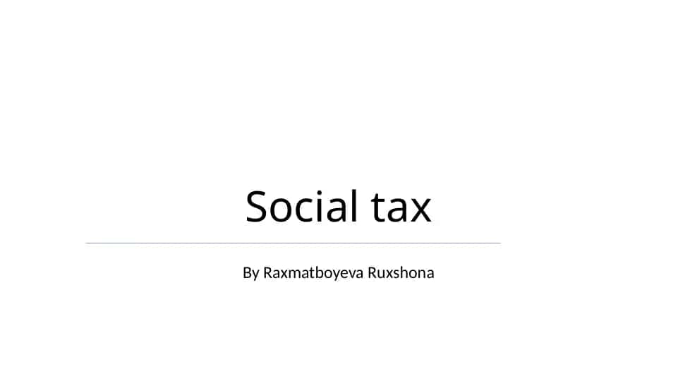 Social tax