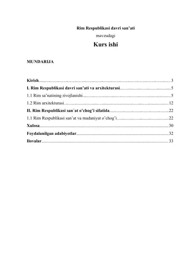 Rim Respublikаsi dаvri sаn’аti