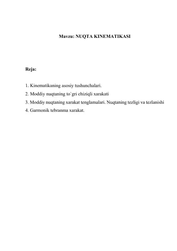 Nuqta kinematikasi