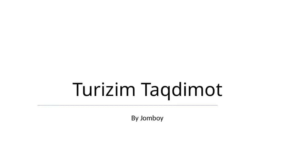 Turizim Taqdimot