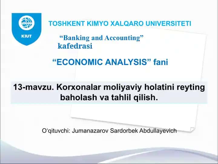 Reyting baholash usullari va mohiyati