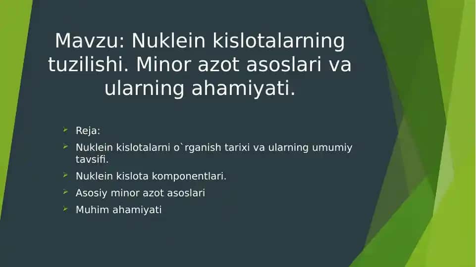 Nukleinkislotalarning tuzilishi