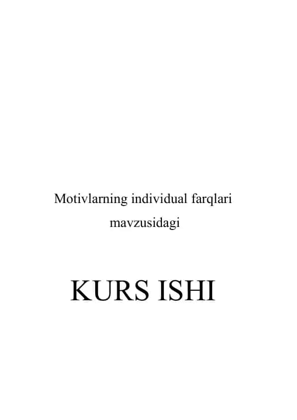 Motivlarning individual farqlari