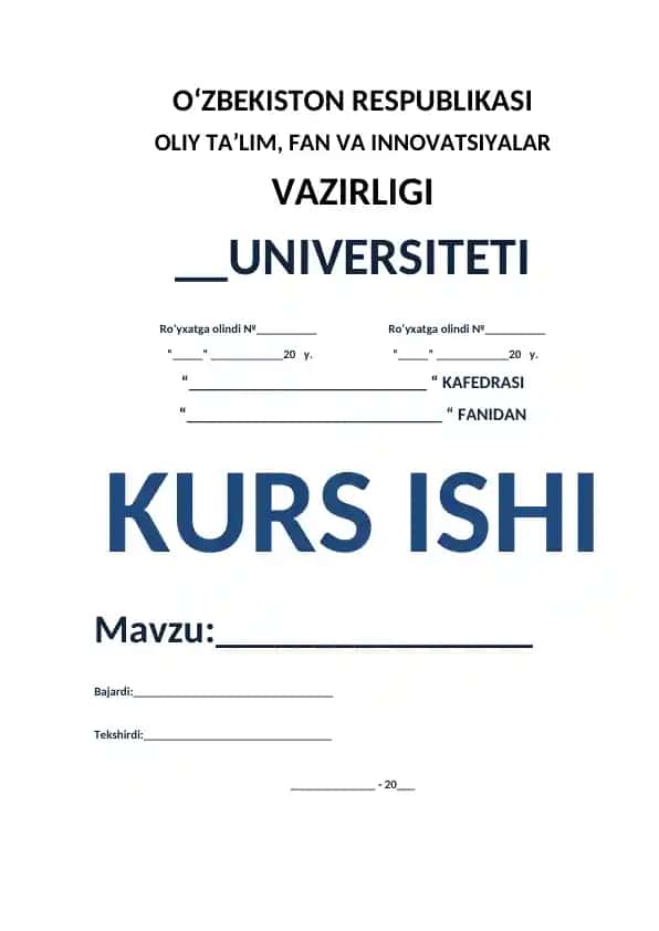 Kurs ishi: Arxitektura-qurilish chizmalari