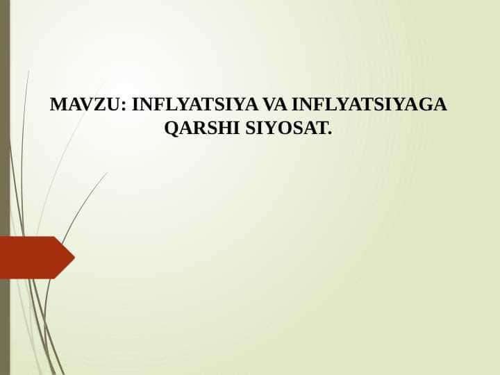 Inflyatsiya va inflyatsiyaga qarshi siyosat