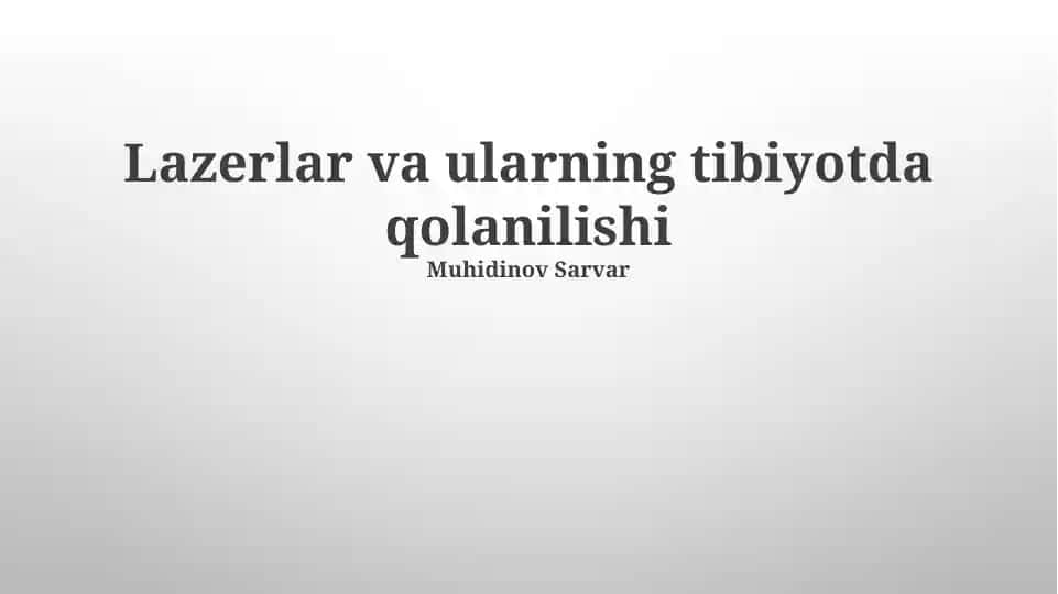 Tibbiyotda ishlatiladigan lazer turlari