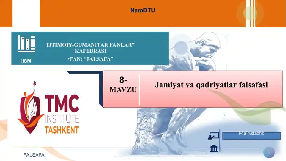 Jamiyat va qadriyatlar falsafasi